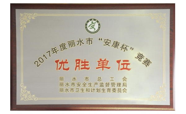 麗水市“安康杯”競(jìng)賽優(yōu)勝單位